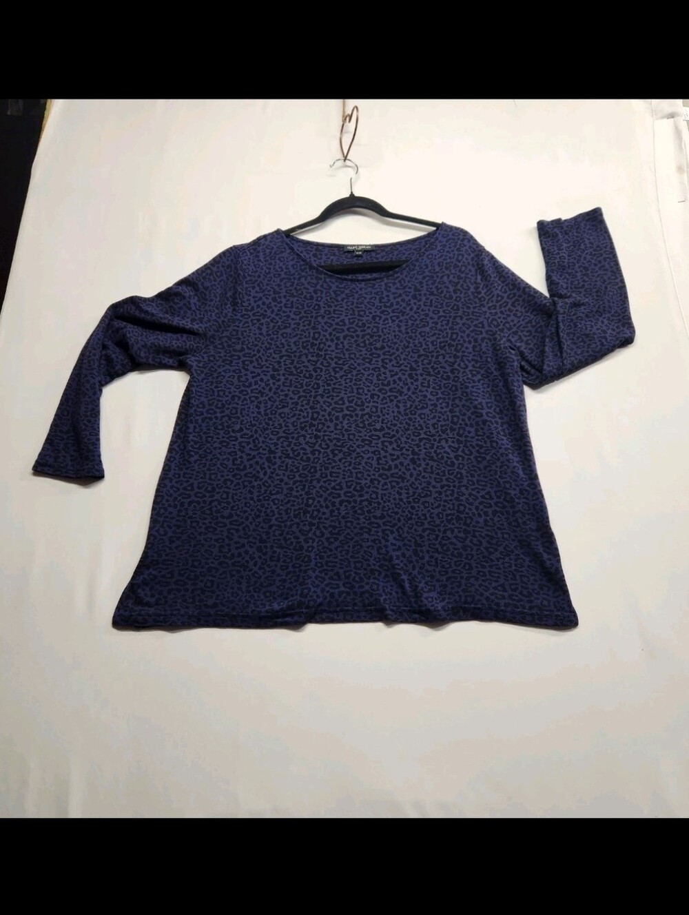 ⭐️Mario Serrani XL Purple Animal Print Tunic Top Knit Super Soft Luxe Blouse